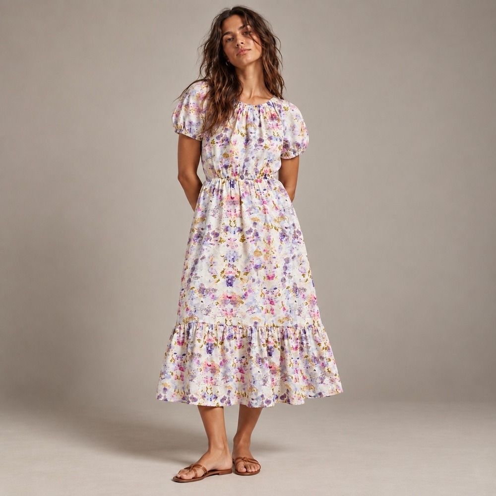 Flora Obscura X J.Crew Kaleidoscope Floral Cutout Dress Cotton 10P Petite 10